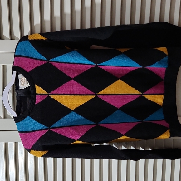 Vintage Da-Rue Diamond Pattern Sweater - Picture 4 of 11